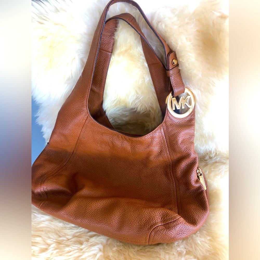 Michael Kors caramel brown hobo style bag